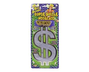 Bristol Novelty Big Daddy Super Dollar Sign Necklace (Silver/Gold) - BN2486