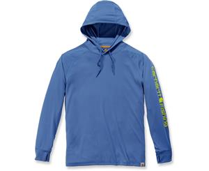 Carhartt Mens Fishing Hooded Fast Drying Long Sleeve T Shirt - Inf. Blue Heather