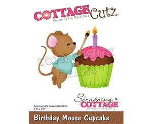 CottageCutz Dies - Birthday Mouse Cupcake 2.6 inchX2.2 inch