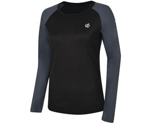 Dare 2b Womens Exchange Long Sleeve Quick Dry Baselayer Top - Black/Ebony