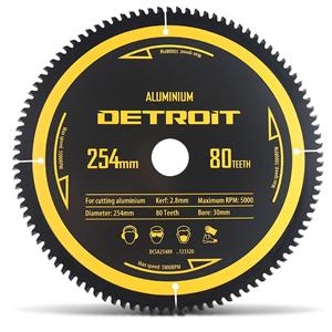 Detroit 254mm 80T TCT Circular Saw Blade for Aluminium Cutting