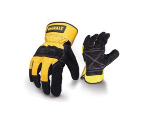 Dewalt Rigger Pig Skin Leather Gloves (Black/Yellow) - FS5956