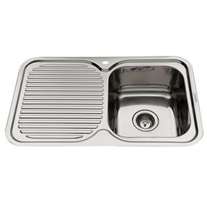 Everhard 780mm NuGleam Single Bowl Right Hand Kitchen Sink With Drainer