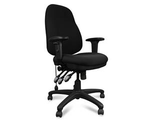 Executive Office TYPIST CHAIR Fully Ergonomic Computer Seat Black Fabric