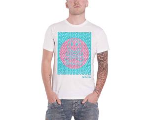 Fatboy Slim T Shirt Repeat Face Logo Official Mens - White