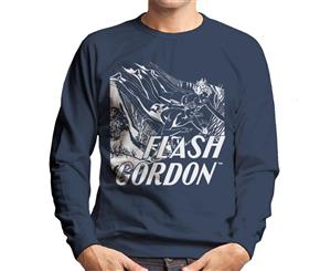 Flash Gordon Diving Sketch Men's Sweatshirt - Navy Blue