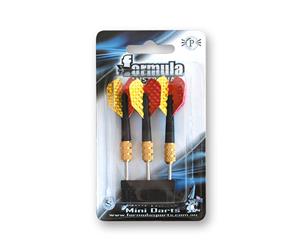 Formula Mini Dart Set of 3 Darts Yellow & Red Flights Short Shafts