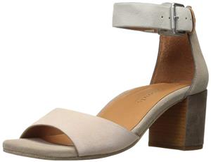 Gentle Souls Women's Christa Mid-Heel Sandal with Ankle Strap Heeled