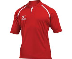 Gilbert Rugby Childrens/Kids Xact Match Short Sleeved Rugby Shirt (Red) - RW5398