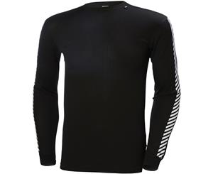 Helly Hansen Mens HH Dry Stripe Crew Warm Wicking Baselayer T Shirt - Black