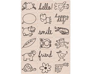 Hero Arts Ink 'n Stamp Tub 3&quotX4"-Happy Animals