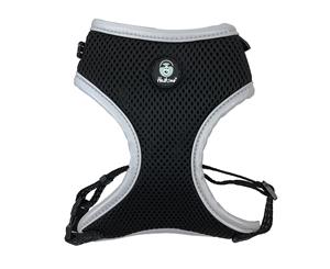 Huskimo Large Dark Sky Black EasyFit Mesh Harness for Dogs