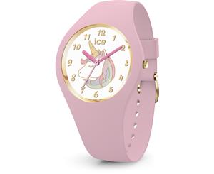 ICE Fantasia Collection Gold Case 34mm (S) White Unicorn Dial Pink Strap