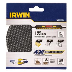 Irwin 125mm 120 Grit Orbital Sanding Disc - 25 Pack