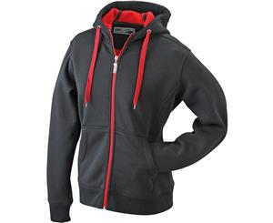 James And Nicholson Womens/Ladies Doubleface Jacket (Black/Red) - FU209