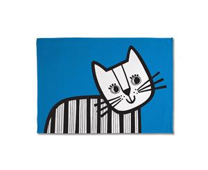 Jane Foster Kitten Tea Towel Blue