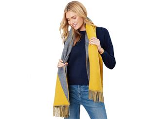 Joules Womens Langford Long Length Stylish Reversible Scarf - Antique Gold