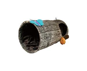 KONG Burrow Cat Crinkle Tunnel Play Spaces with Toys for Cats & Kittens