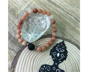 Kid's Pink Aventurine and Lava Stone Aroma Diffuser Bracelet - Healing Abundance and Growth