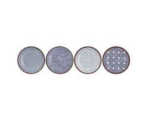 Ladelle Tapas Terracotta Set of 4 Plates 17.5cm Blue Print