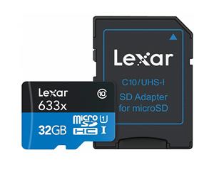 Lexar High Performance 633x 32GB microSDHC UHS-I Card - Upto 95MB/s U1 C10 V10 LSDMI32GBBAP633A