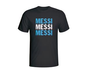 Lionel Messi Argentina Player Flag T-shirt (black)