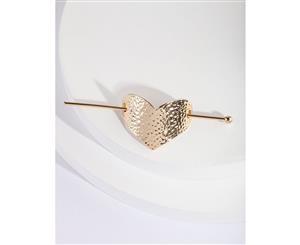 Lovisa Gold Heart Textured Ponytail Clip