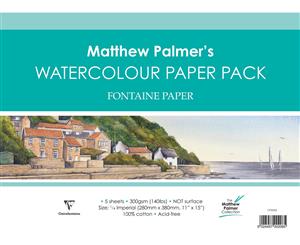 Matthew Palmer Watercolour Paper Pack - 5 Sheets