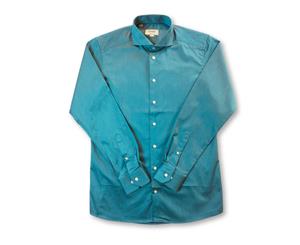 Men's Eton Blue Contemporary Fit Shirt In Aqua Green