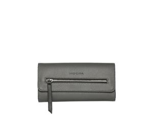 Mocha Dual Tone Zip Wallet - Grey