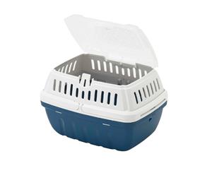 Moderna Hipster Pet Carrier Top Opening Travel Crate Blue Berry