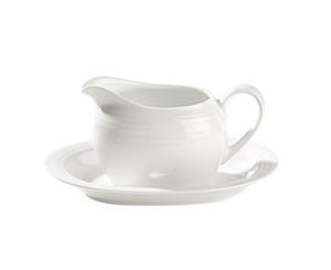 Noritake Arctic White Gravy Boat & Tray Set