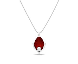 Outlander Ruby Pendant Necklace For Women In Sterling Silver Design by BIXLER - Sterling Silver