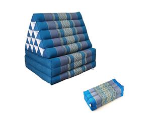 Package Deal Jumbo Thai Triangle Pillow + Arm/Leg Rest Block Set Blue