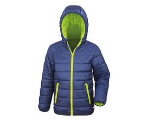 Result Core Childrens/Kids Junior Padded Showerproof & Windproof Jacket (Navy/Lime) - RW5242