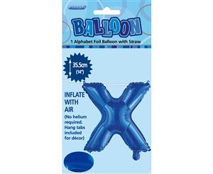 Royal Blue X Alphabet Foil Balloon 35cm