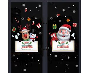 Santa Claus Elk Snowman Window Sticker (Size100m x 80cm)