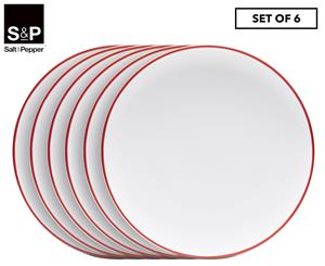 Set of 6 Salt & Pepper 28cm Pop Side Plate - Red