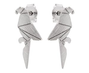 Short Story Parrot Earrings - Silver