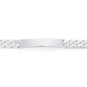 Silver 21cm Diamond Cut Curb Gents Id Bracelet