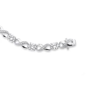 Silver Cubic Zirconia And Infinity Bracelet