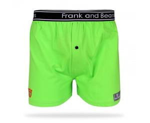 Single - Boxer Shorts Frank and Beans Underwear Mens 100% Cotton S M L XL XXL - Green