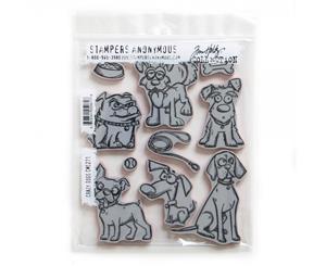 Sizzix Tim Holtz Stamp Set 10PK Crazy Dogs CMS271