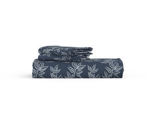 Soft Leaves Duvet Cover Set in Soft Leaves Insignia Blue in Queen