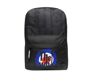 The Who Backpack Bag Classic Mod Target Distressed Band Logo Official - Black