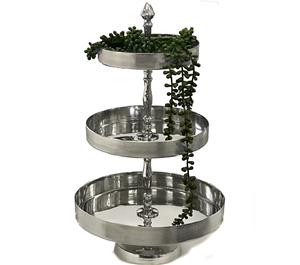 Three Tier Nickel Plated Decor Cake Stand