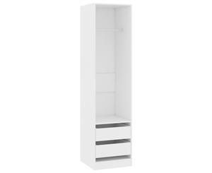Wardrobe with Drawers White 50x50x200cm Chipboard Storage Closet Shelf