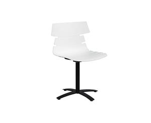 Wave Plastic Chair - Swivel Base Black - white plastic