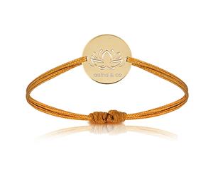 aaina & co Yellow Gold Lotus Flower Cord Bracelet