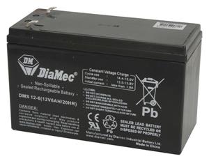 12V SLA Battery Rated capacity 6Ah 20 hr rate 300mA